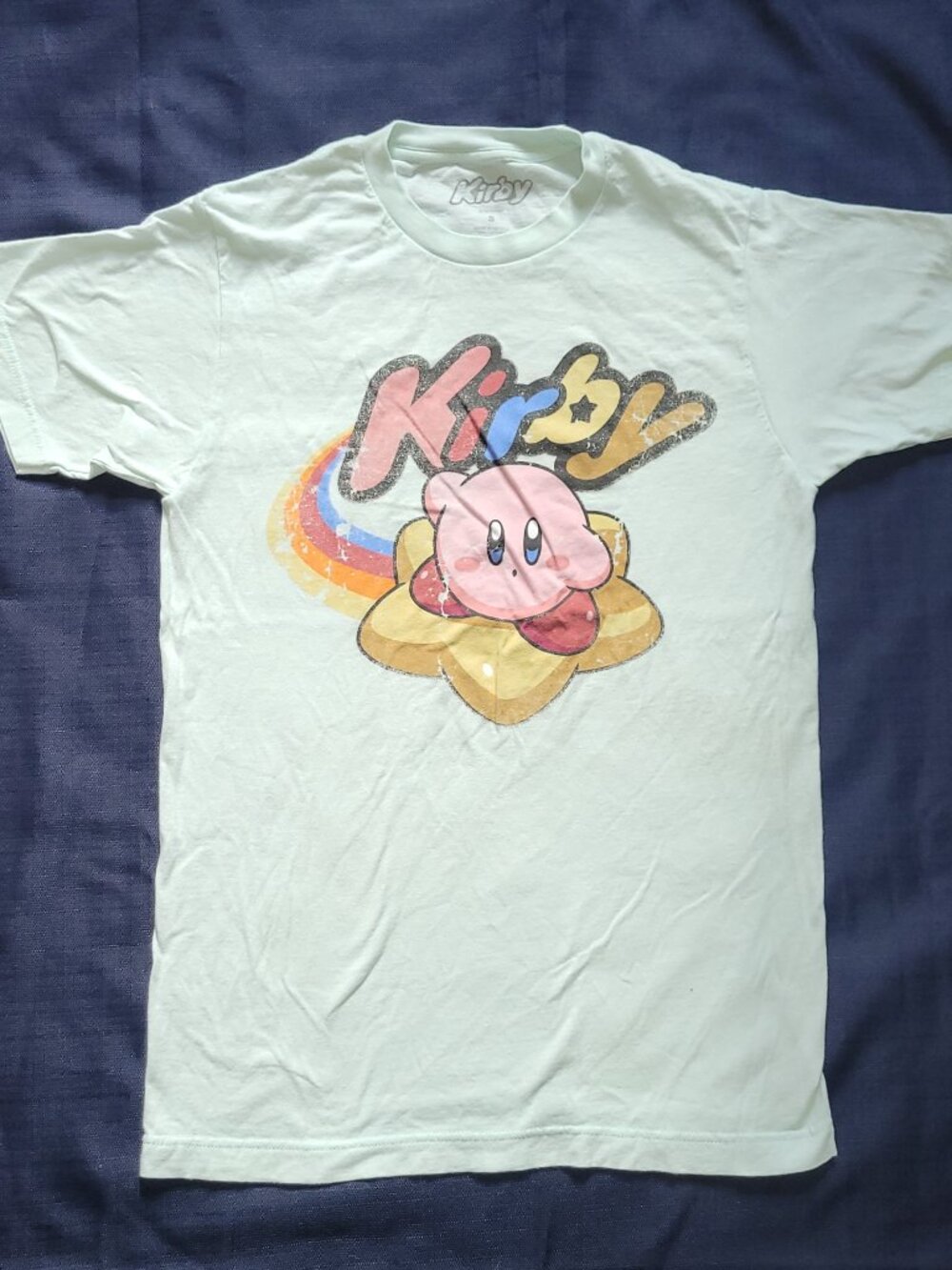 Kirby Nintendo Women's Graphic T-Shirt Pastel Green Size S